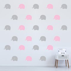 Adesivo de Parede Infantil Elefante Quarto Menina Bebe - 211ir