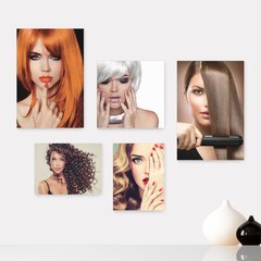 Kit 5 Placas Decorativas - Salão de Beleza - Cabelos - Unhas - Maquiagem Casa Quarto Sala - 211ktpl5