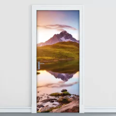 Adesivo Decorativo de Porta - Montanha - Paisagem - 2128cnpt