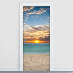 Adesivo Decorativo de Porta - Praia - Mar - 2146cnpt