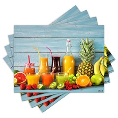 Jogo Americano com 4 peças - Frutas - Sucos - 2149Jo
