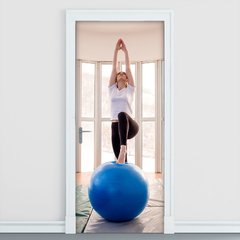 Adesivo Decorativo De Porta - Fitness - Pilates - 2157cnpt