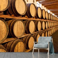 Papel de Parede Vinho Barril Bebida Vinícola Sala Painel Adesivo - 215pc