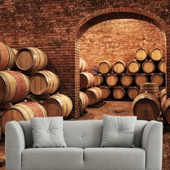 Papel de Parede Vinho Barril Bebida Vinícola Sala Painel Adesivo - 217pc