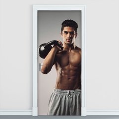 Adesivo Decorativo De Porta - Fitness - Academia - 2185cnpt