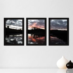 Kit Com 3 Quadros - Ponte Paisagem - 218kq02p