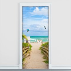 Adesivo Decorativo de Porta - Praia - 2197cnpt
