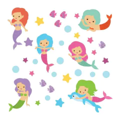 Adesivo de Parede Infantil Sereia Quarto Menina Bebe - 220ir - comprar online