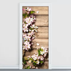 Adesivo Decorativo de Porta - Flores - 2218cnpt