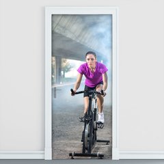 Adesivo Decorativo De Porta - Fitness - Bicicleta - 2221cnpt