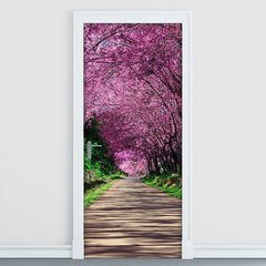 Adesivo Decorativo De Porta - Caminho - Flores - 2225cnpt