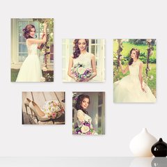 Kit 5 Placas Decorativas - Noiva - Salão de Beleza Casa Quarto Sala - 222ktpl5