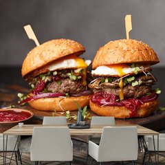 Papel de Parede Hamburguer Hamburgueria Sala Painel Adesivo - 222pc