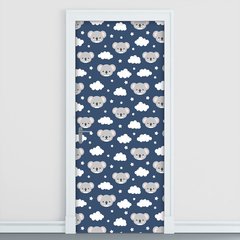 Adesivo Decorativo de Porta - Coala - Infantil - Azul - 2336cnpt
