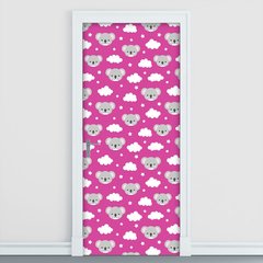 Adesivo Decorativo de Porta - Coala - Infantil - Rosa - 2337cnpt