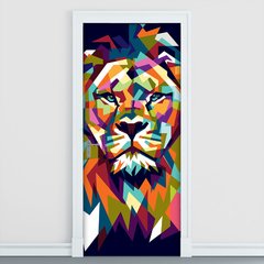 Adesivo Decorativo de Porta - Leão - 2339cnpt