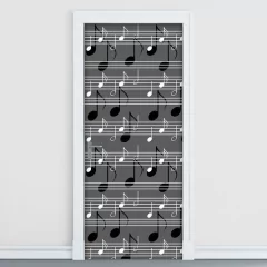 Adesivo Decorativo de Porta - Notas Musicais - 233cnpt