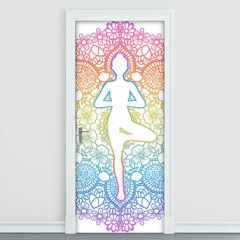 Adesivo Decorativo de Porta - Ioga - Mandala - 2365cnpt