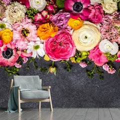 Papel de Parede Flor Rosa Floral Rosas Natureza Sala Painel Adesivo - 236pc