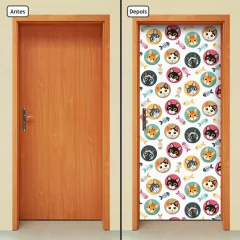 Adesivo Decorativo de Porta - Gatinhos - Pet Shop - 2389cnpt - comprar online