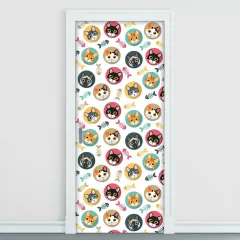 Adesivo Decorativo de Porta - Gatinhos - Pet Shop - 2389cnpt