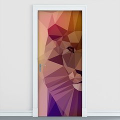 Adesivo Decorativo de Porta - Leão - 2390cnpt