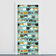 Adesivo Decorativo de Porta - Gatinhos - Pet Shop - 2391cnpt