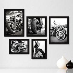 Kit Com 5 Quadros Decorativos - Motos - Motocicletas - 239kq01