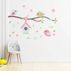 Adesivo De Parede Infantil Galhos Quarto Menina Bebe - 240ir