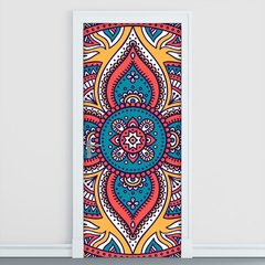 Adesivo Decorativo de Porta - Mandala - 2428cnpt
