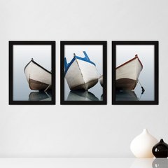 Kit Com 3 Quadros - Barcos Paisagem - 242kq02p