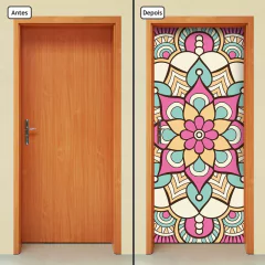 Adesivo Decorativo de Porta - Mandala - 2438cnpt - comprar online