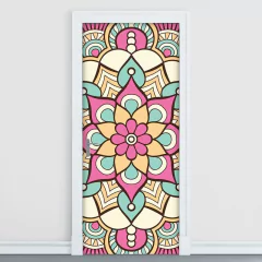 Adesivo Decorativo de Porta - Mandala - 2438cnpt