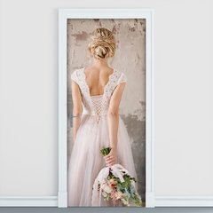 Adesivo Decorativo de Porta - Salão de Beleza - Noiva - 2454cnpt