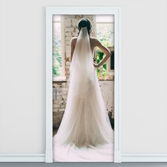 Adesivo Decorativo de Porta - Salão de Beleza - Noiva - 2455cnpt