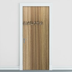 Adesivo Decorativo de Porta - Madeira - Awesome - 2457cnpt