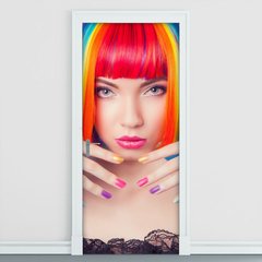 Adesivo Decorativo de Porta - Salão de Beleza - 2462cnpt