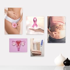 Kit 5 Placas Decorativas - Ginecologista - Consultório Ginecológico - Mulher Casa Quarto Sala - 247ktpl5