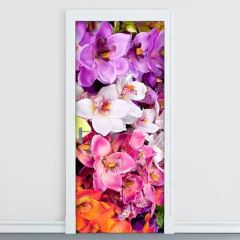 Adesivo Decorativo de Porta - Orquídea - Flores - 247cnpt