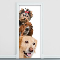 Adesivo Decorativo de Porta - Cachorros - Pet Shop - 2482cnpt