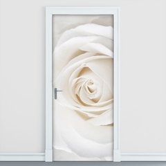 Adesivo Decorativo de Porta - Flor - Rosa Branca - 2510cnpt
