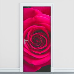 Adesivo Decorativo de Porta - Flor - Rosa - 2511cnpt