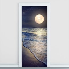 Adesivo Decorativo de Porta - Luar - Praia - 2515cnpt
