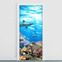 Adesivo Decorativo de Porta - Fundo do Mar - 2539cnpt