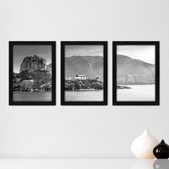 Kit Com 3 Quadros - Mar Montanhas Paisagem - 253kq02p