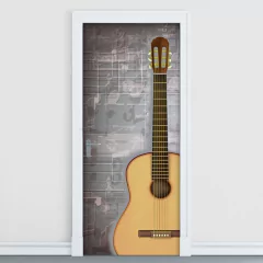 Adesivo Decorativo de Porta - Violão - Música - 253cnpt