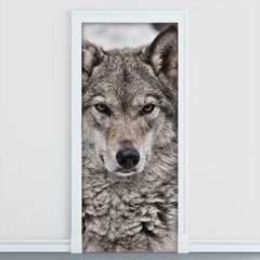 Adesivo Decorativo de Porta - Lobo - 2545cnpt