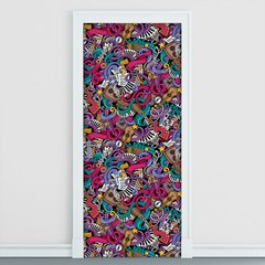 Adesivo Decorativo de Porta - Música - 2559cnpt