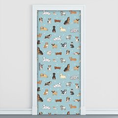 Adesivo Decorativo de Porta - Cachorros - Pet Shop - 2590cnpt