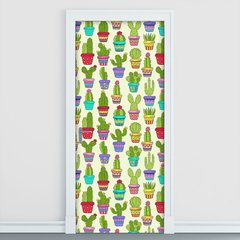Adesivo Decorativo de Porta - Cactos - 2598cnpt